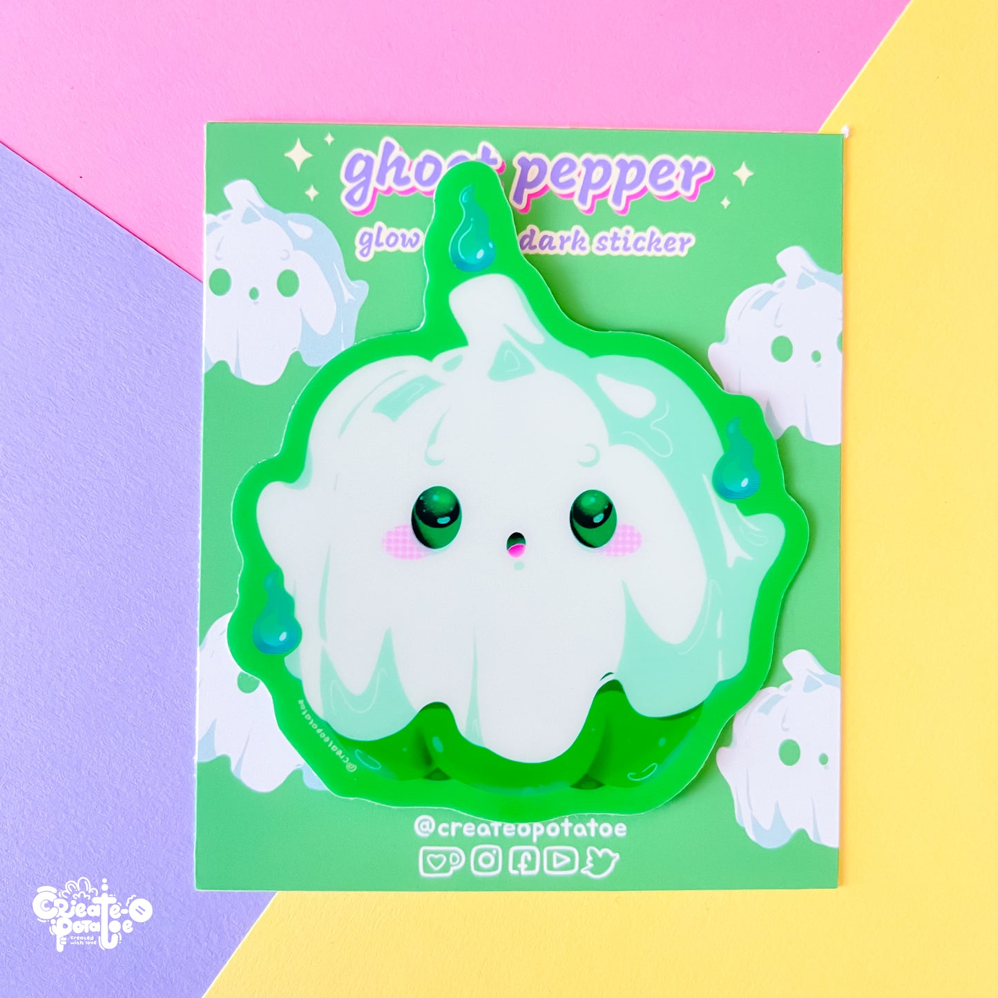 Ghost Pepper | glow in the dark sticker