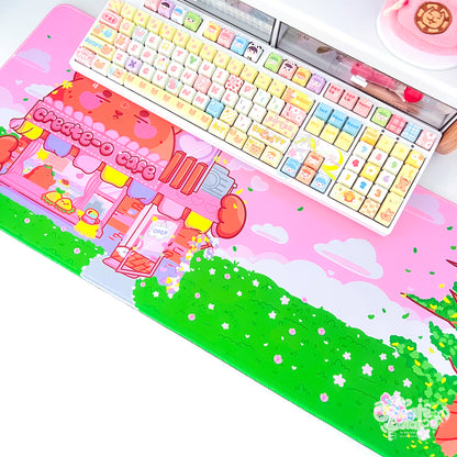 Create-O Cafe Deskmat | Kawaii Gaming Desk Pad | Cafe Theme