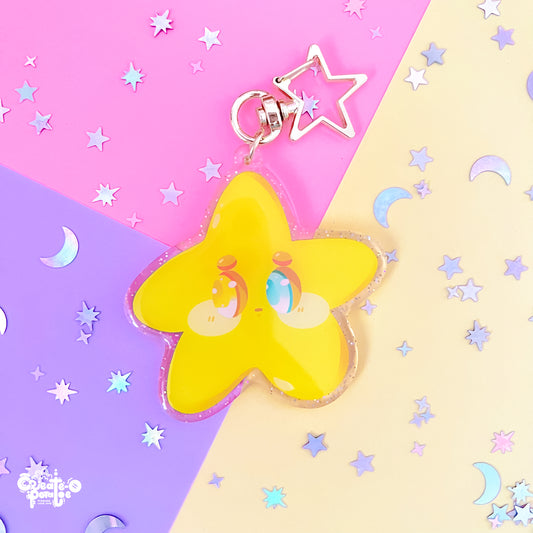 Shynie: the Introverted Star | Glitter Epoxy Acrylic Keychain