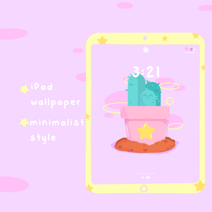 Kiki The Cactus Cute Digital Wallpapers | iOS, iPadOS, & android compatible