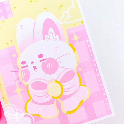 Mr. Bun Bun Art Print | Kawaii Bunny Office & Home Decor