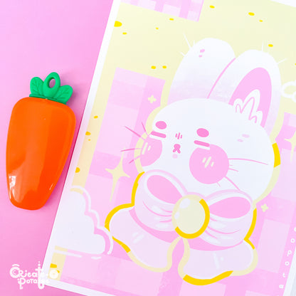 Mr. Bun Bun Art Print | Kawaii Bunny Office & Home Decor